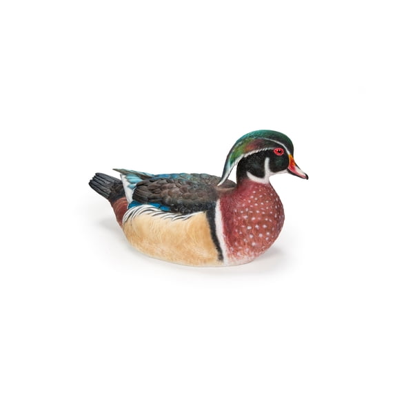 Colorful Sitting Wood Duck Garden Statue