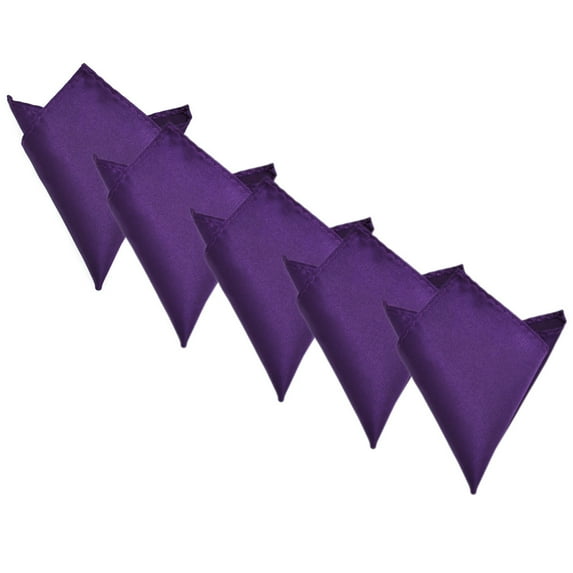 5-Pack Set Men's Solid Color Pocket Square Handkerchief