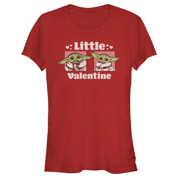 Junior's Star Wars: The Mandalorian Valentine's Day The Child Little Valentine Panels  Graphic Tee Red 2X Large