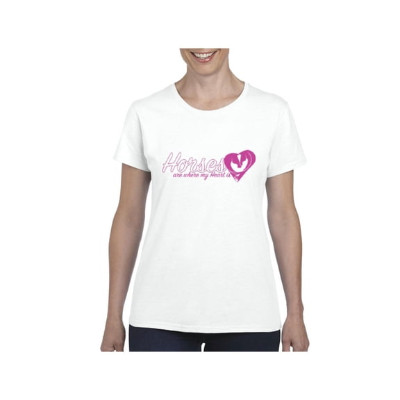 IWPF - Women's T-Shirt Short Sleeve - Horses Where My Heart Is