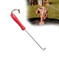 thumbnail image 2 of 1 Pc Single Pig Tail Food Flipper Food Flipper and Meat Hook for Grilling, Flipping, and Turning Vegetables and Meats BBQ Grill and Smoker Accessories, Right-Handed, 12.52x1.46 Inch, Red Small, 2 of 6