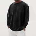 thumbnail image 2 of Retro Sweatshirt Men Long Sleeve Tee Shirts Top Crewneck Breathable Workout Athletic Shirt Loose Fit Casual Pullover Vintage Denim Washed Sweatshirts for Fishing Workout Athletic Gym, 2 of 6