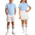 thumbnail image 1 of Odeerbi Niñas 3 Piezas Preppy Vestido Tenis Camisa de Golf y Falda Plisada Con Set de Uniforme de La Escuela de Las Medias, 1 of 9