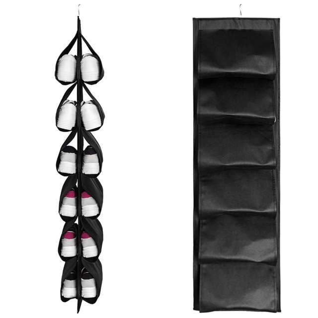 Coofit Hanging Shoe Organizer 12-Capacity Rotatable Hanging Shoe Shelves for Closet