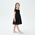thumbnail image 6 of Splozh Toddler Girl Summer Dress Kids Toddler Baby Girl Spring Summer Short Sleeve Dress Casual Dresses for Holiday School Black,9-10 Years, 6 of 7