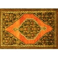 thumbnail image 1 of Ahgly Company Machine Washable Indoor Rectangle Medallion Yellow Traditional Area Rugs, 2' x 5', 1 of 4