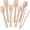 Yellow-Wood, variant on Wooden Spoons for Cooking 7-, Kitchen Nonstick Cooking Utensils Set, Durability Wooden Spatula Spoon for Everyday Use, Light Yellow