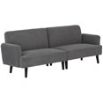 thumbnail image 1 of HOMCOM Modern Couch with Rubberwood Legs, 3 Seater Corduroy Sofa, Grey, 1 of 10