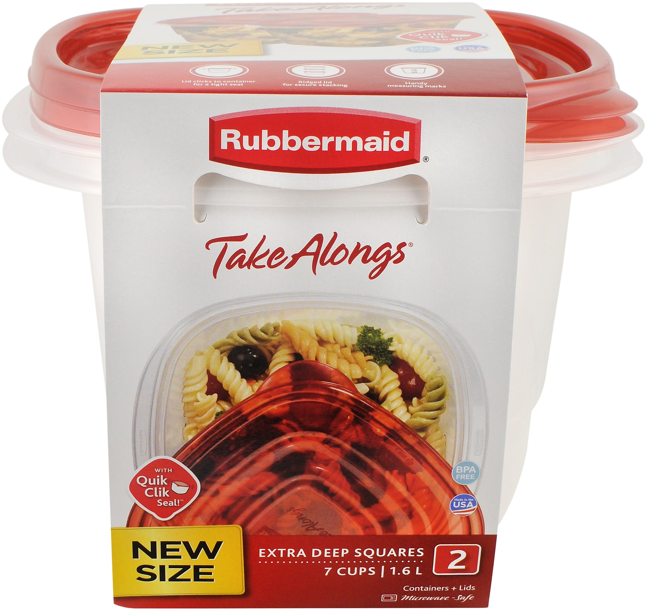 Rubbermaid TakeAlongs Food Storage Containers (Set of 2) 7 Cups Squares