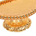 thumbnail image 3 of Serving Tray Engraved Texture Golden 8.5x24cm Alloy Decorative Practical Ellipse Beverage Serving Tray for Wedding, 3 of 14