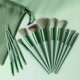 thumbnail image 3 of Juego de brochas de maquillaje de belleza Four Seasons Green, cerdas suaves, 13 brochas para rubor, sombra de ojos, corrector, base de maquillaje en polvo, de alto brillo, 3 of 6