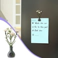 thumbnail image 3 of Mini jarrón decorativo de vidrio, flors artificiales moradas, decoración decorativa – Adorno de nevera magnética para baño, cocina y dormitorio, 3 of 7