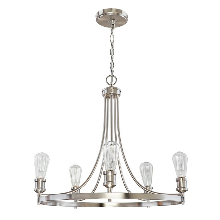 Brushed nickel 2024 wagon wheel chandelier