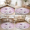 thumbnail image 4 of Round Rugs 6Ft, Pink Spring Floral Round Area Rug Washable Indoor Throw Carpet, Vintage Luxury Botanical Soft Non Slip Circle Rug for Office Cabinet Home Decor Aesthetic, 4 of 8