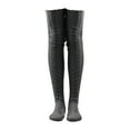 thumbnail image 4 of Calcetines Hasta El Muslo Calcetines Para Dormir Calentadores De Piernas Para El Hogar Sobre La Rodilla Calcetines Para Botas De Punto Gris Profundo 105CM SM SunniMix Calentadores de piernas de felpa, 4 of 8