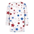 thumbnail image 5 of 3/4 Sleeve T Shirts for Women Plus Size Stars and Stripes 250th Anniversary USA Print Split Neck Oversized Tunic Summer Casual Fashion Tee White L, 5 of 5