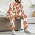 thumbnail image 6 of KLL Hand Drawn Strawberry Sleepwear Mens Flannel Pajamas,Long Cotton Pj Set, 6 of 7
