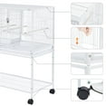 thumbnail image 5 of Alden Design Stackable Wide Divided Metal Bird Breeder Cage with Rolling Stand, White, 5 of 9