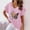 Pink#4, variant on Viikei Women Tops Summer T-Shirts Short Sleeve,Blouse for Women Plus Size,Women V-neck Print T-Shirts Fashion Comfortable Female Blouses White S
