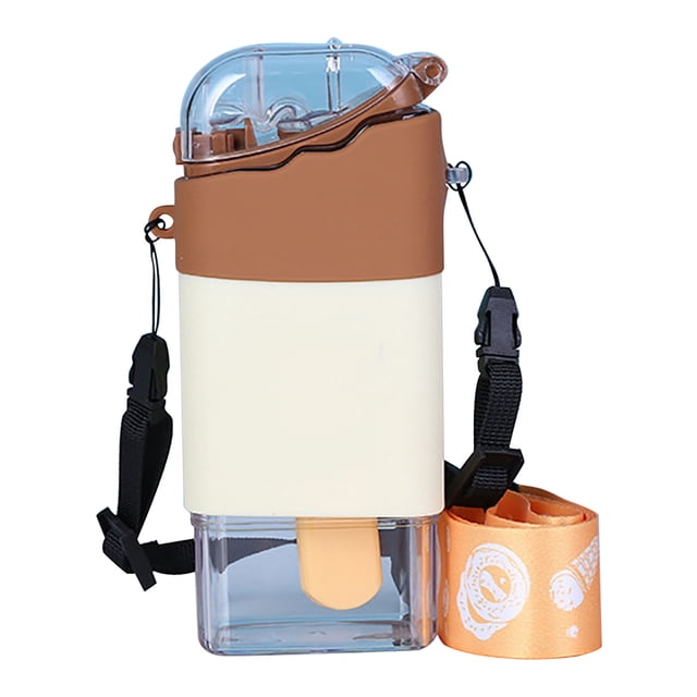 WREESH Beautiful Plastic Ice Cream Bottle With Straw Strap, Leak Proof Kettle, BPA Free