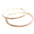 thumbnail image 2 of Rose Gold Plated Rhinestone Hoop Earrings 2 inch Hoops, 2 of 3
