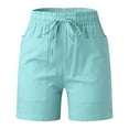 thumbnail image 3 of Shorts for Women 2026 Summer Elastic High Waist Drawstring Wide Straight Leg Relaxed Fit Casual Shorts with Deep Pockets, 3 of 5