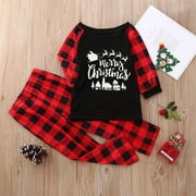 Mikilon Pyjamas familiaux assortis pour femmes hommes Noël Plaid rouge Jammies vacances Pjs vêtements maman et papa pyjamas vêtements de nuit