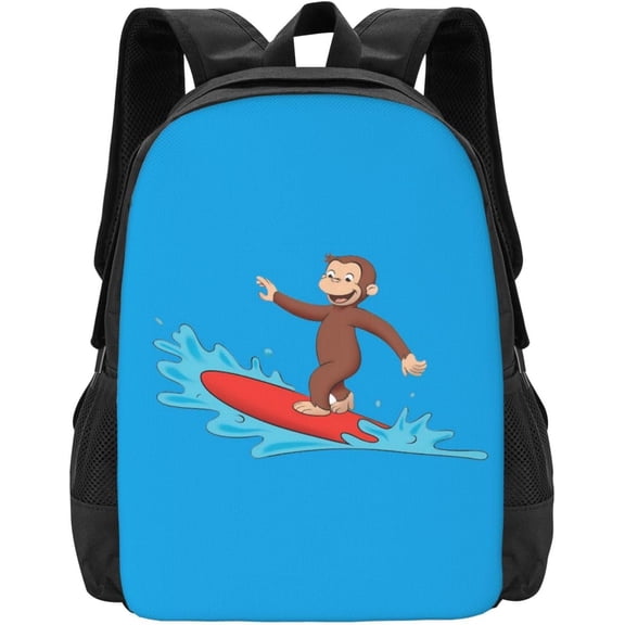 Curious George Stylish Popular Backpack, Casual Backpack, Large Capacity, Commute, Lightweight, Waterproof, Durable, Town Backpack, Black, Free size