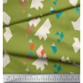 thumbnail image 3 of Soimoi Green Moss Georgette Fabric Geometric Abstract Printed Craft Fabric by the Yard 42 Inch Wide, 3 of 3