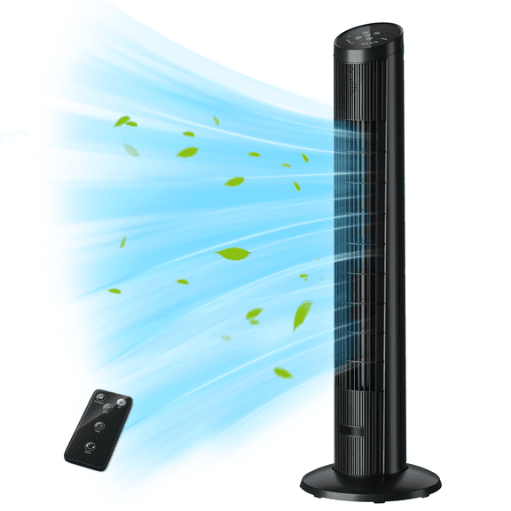 35 inch Tower Fan with Remote Control,25dB Ultra Quiet Fans for Home,15H Timer,80° Oscillating Wide Cooling for Bedroom, Office