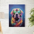 thumbnail image 2 of Hippie Mastiff Portrait oil painting Watercolor Tie-dye Vintage Vertical Matte Canvas Poster Mastiffs Dog Lover Gifts Idea Wall Art Home Decor - 00015, 2 of 5