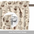 thumbnail image 6 of Coffee Valance Curtain Vintage Coffee Beans Brewing Equipment Linen Texture Window Valances Rod Pocket Short Curtains Window Treatments for Kitchen Bedroom Bathroom Laundry 60" x 14", 6 of 9