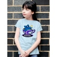 thumbnail image 2 of Moon Cat In A Cup T-Shirt Juniors -Rose Khan Designs,  Large, 2 of 4