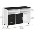 thumbnail image 2 of CoSoTower Lateral Filing Cabinet, Printer Stand Home Office Mobile File Cabinet with Wheels, Lockable Drawer, Black, 2 of 7