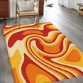 thumbnail image 2 of Orange Yellow Area Rugs 4'x6', Washable Small Throw Rugs for Office Bathroom, Modern Ombre Abstract Aesthetic Art Indoor Outdoor Rug Non-Slip Low Pile Carpet Runner Reversible Floor Mats, 2 of 8