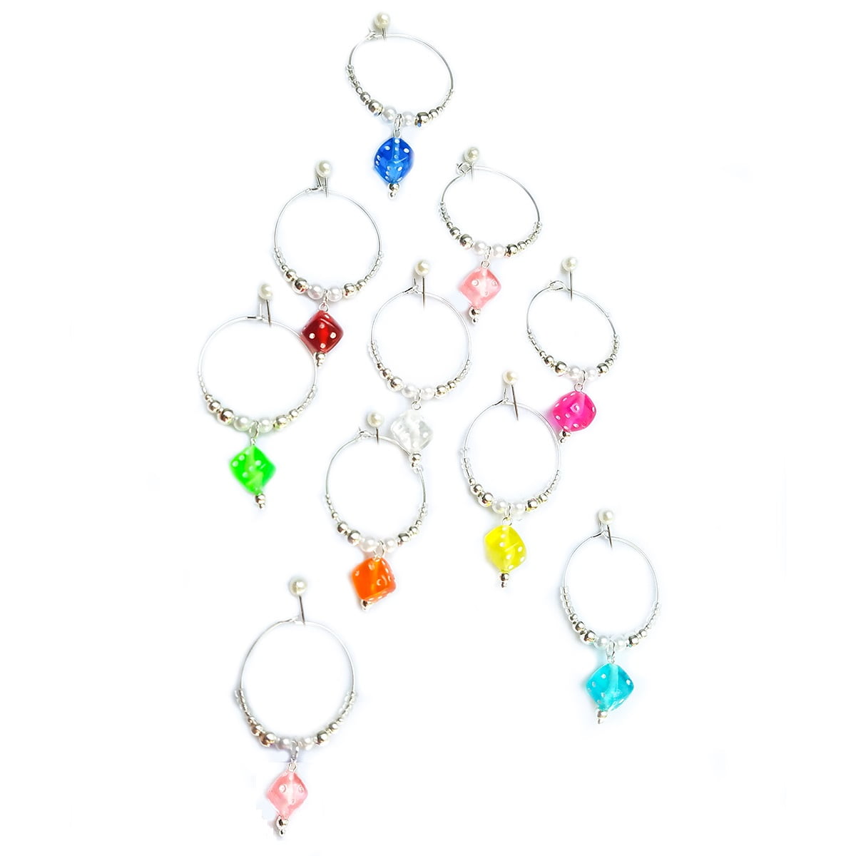 Wine Glass Charms Markers Hand Made Gambling inspiration SET of 10