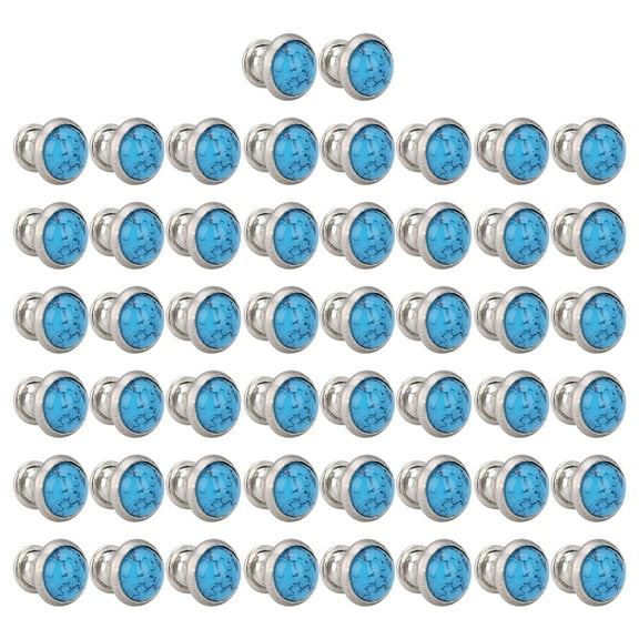 50pcs 8mm Turquoise Rivet Stud Round Spikes Bracelet Bag Decorations Crafts Accessory Handmade Jewellery Accessories Rivets Studs for Belt Boots Jacket Garment (16)