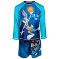 thumbnail image 5 of SPACE JAM Looney Tunes Daffy Duck Bugs Bunny Sylvester Big Boys Rash Guard and Swim Trunks Little Kid to Big Kid, 5 of 5