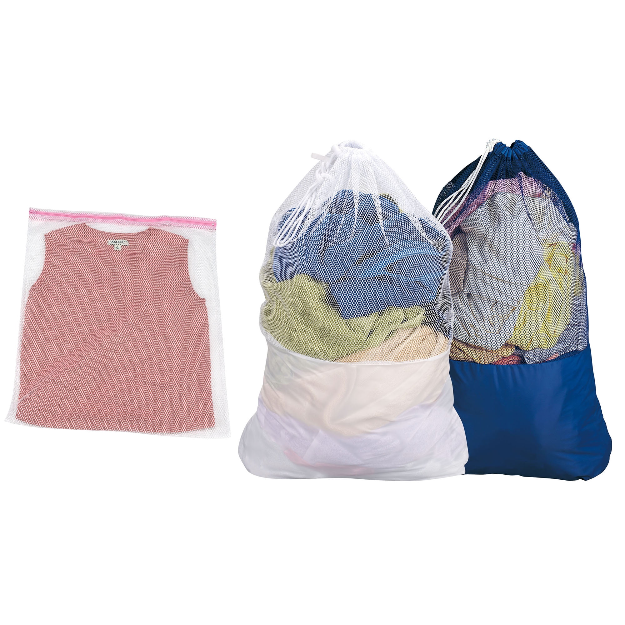 Household Essentials Mesh Laundry Bags, set of 2 with 1 Large Wash Bag