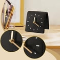 thumbnail image 6 of kowaku Desk Clock Minimalist Table Clock Bedroom Modern Art Gift Silent Desk Clock Living Room Shelf Entrance Simple Desktop Ornament Bedside Home Decor Tabletop Clock Suitable for shelf Black, 6 of 7
