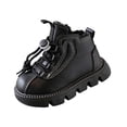 thumbnail image 5 of BXJX Girls Ankle Boots, Slip-Resistant Warm Soft Sole Fleece Lined Lace Up Boots for Fall Winter Black Size 10 Little Kids, 5 of 8