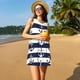 thumbnail image 3 of Fotbe Anchors Vestido de Verano sin Mangas para Mujer – Vestido Midi Línea A, Estilo Camiseta Floral, Vestido Playero Casual y Fluido, 3 of 7