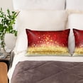 thumbnail image 4 of KLL Red Gold Glitter Pattern Silk Pillowcase for Hair and Skin Standard Size 20"X 30" Soft Breathable Pillow Covers for Sleeping, 4 of 8