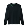 thumbnail image 2 of Daxton Premium Philadelphia Men Long Sleeves T Shirt Ultra Soft Medium Weight Cotton, Black Tee Green Letters Medium, 2 of 3