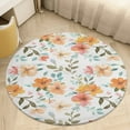 thumbnail image 4 of Floral Colorful Flower Soft Bedroom Round Area Rug, Washable Cute Nursery Circle Throw Mat, Non-Slip Contemporary Small Low Pile Floor Carpet for Dorm Bedside, 4 of 6