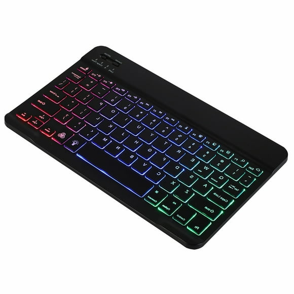 Teclado bt inalmbrico de 10 pulgadas teclado recargable bt bt compate compate efecto de luz mixto