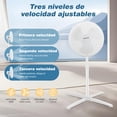 thumbnail image 2 of Aigostar Ventilador de Pedestal 16", Silencioso, 3 Aspas, 3 Velocidades, Oscilación de 90°, Altura Ajustable, Cabezal Inclinable, Color Blanco, Ideal para Dormitorio, Sala y Oficina, 2 of 8