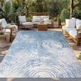 thumbnail image 2 of Water Wave Blue Outdoor Rug for Patio/Deck/Porch, Non-Slip Large Area Rug 5 x 8 Ft, Abstract Art Minimalist Indoor Outdoor Rugs Washable Area Rugs, Reversible Camping Rug Carpet Runner, 2 of 8
