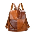 thumbnail image 1 of Mochila Para Mujer Dama Diseño De Costura Antirrobo Impermeable Marron, 1 of 5