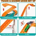 thumbnail image 6 of Truck Toys Car for 3, 4, 5, 6 Years Old Boys, Transport Truck Car Toy, Foldable 2 Layer Transport Car Toys with 27 in Race Track and 6 Metal Cars, Birthday Gifts for Toddler Boys Girls, 6 of 8
